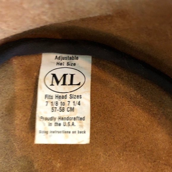 Heads n’ Home Hats Leather “Crusher” Cowboy Hat Adjustable M/L EC. - Picture 11 of 11